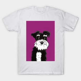 Dante the Black and White Miniature Schnauzer Dog T-Shirt